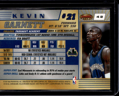 1996-97 Bowman's Best Kevin Garnett Minnesota Timberwolves 00T-s8cj7
