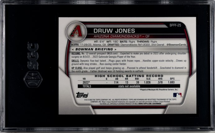 2023 Bowman 1st Edition Druw Jones Diamondbacks SGC 9.5 001-soyie