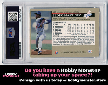 1992 Leaf Pedro Martinez Gold Rookie Auto Dodgers PSA Authentic 001