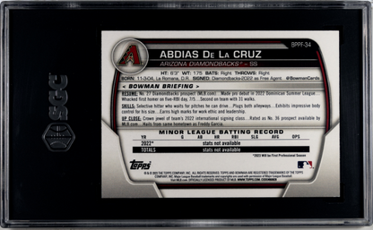 2023 Bowman 1st Edition Abdias De La Cruz Blue #/150 Diamondbacks SGC 8.5 001
