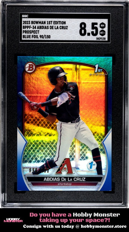 2023 Bowman 1st Edition Abdias De La Cruz Blue #/150 Diamondbacks SGC 8.5 001