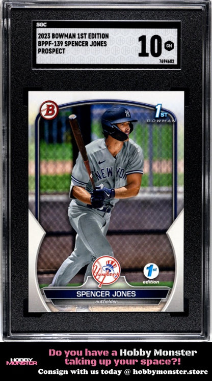 2023 Bowman 1st Edition Spencer Jones Prospect SGC 10 001