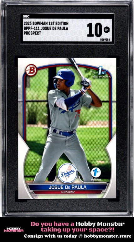 2023 Bowman 1st Edition Josue De Paula Dodgers SGC 10 001-sp2p7