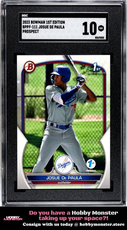 2023 Bowman 1st Edition Josue De Paula Dodgers SGC 10 001-sp2p7