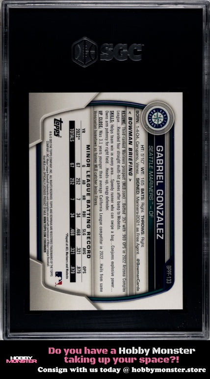 2023 Bowman 1st Edition Gabriel Gonzalez Pros. Sky Blue SGC 9.5 001