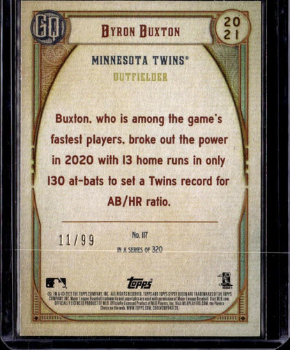 2021 Topps Gypsy Queen Byron Buxton Sepia #/99 Minnesota Twins 001-t2o4g