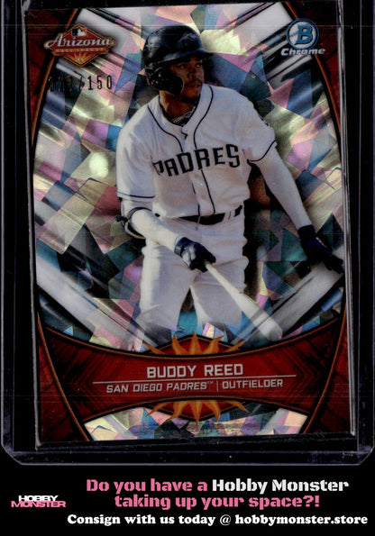 2019 Bowman Chrome Buddy Reed 2018 AFL Atomic Refractor #/150 Padres
