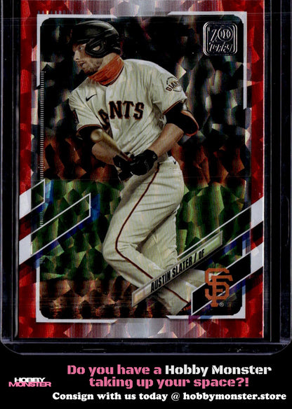 2021 Topps Austin Slater Red #/199 San Francisco Giants 001-t2o59