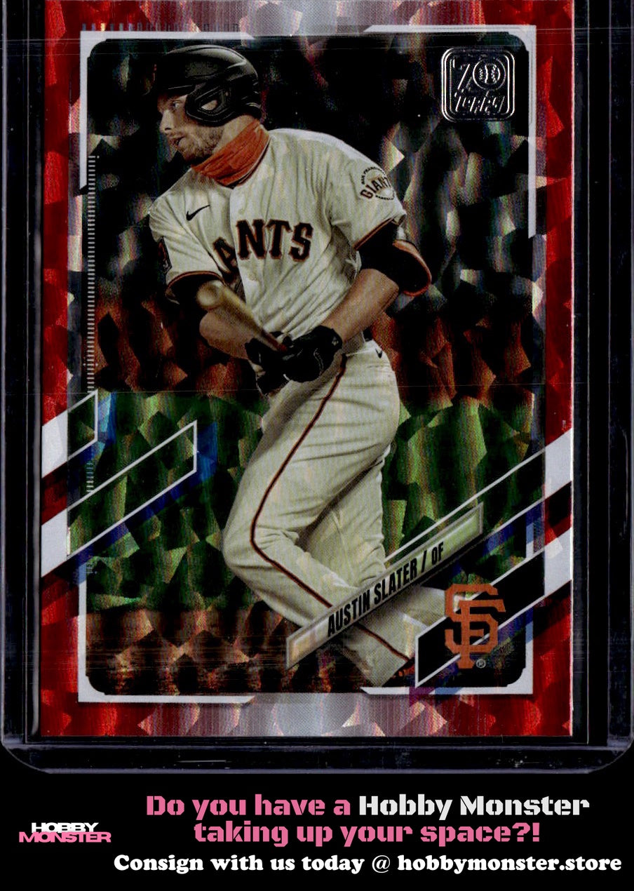 2021 Topps Austin Slater Red #/199 San Francisco Giants 001-t2o59