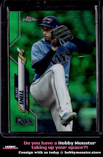 2020 Topps Chrome Blake Snell Green Refractor #/99 Tampa Bay Rays 001
