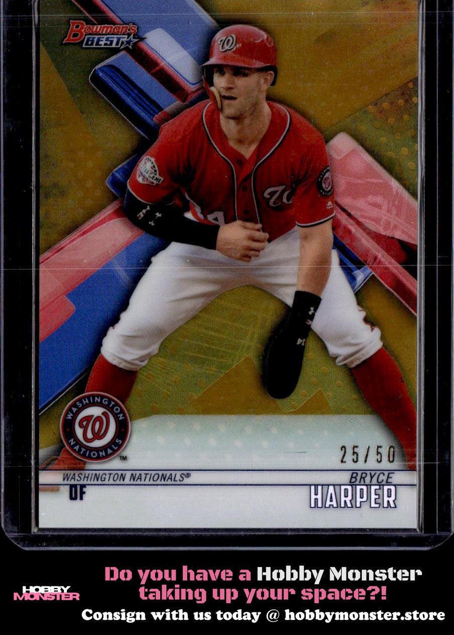 2018 Bowman's Best Bryce Harper Gold #/50 Washington Nationals 001