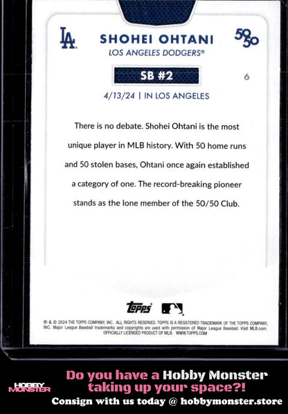 2024 Topps 50/50: Shohei Ohtani SB #2 6 Los Angeles Dodgers 005