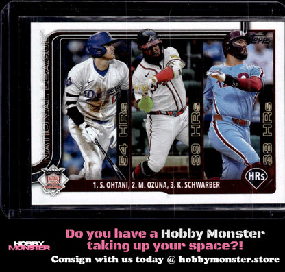 2025 Topps National League Leaders HR Ohtani Ozuna Schwarber 005