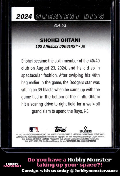 2025 Topps Shohei Ohtani 2024 Greatest Hits Los Angeles Dodgers 005-tmur2