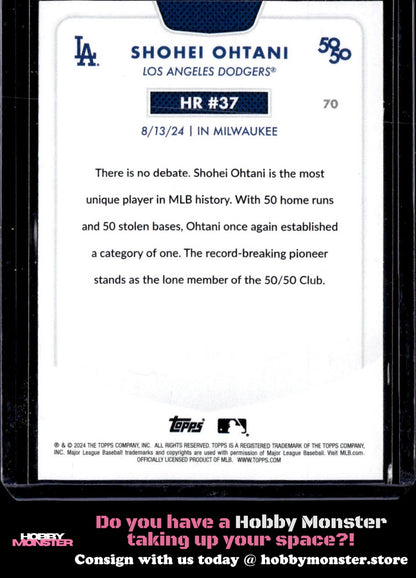 2024 Topps 50/50: Shohei Ohtani HR #37 70 Los Angeles Dodgers 005