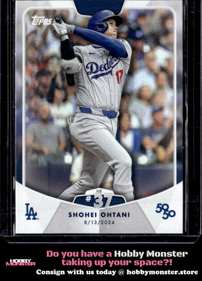 2024 Topps 50/50: Shohei Ohtani HR #37 70 Los Angeles Dodgers 005
