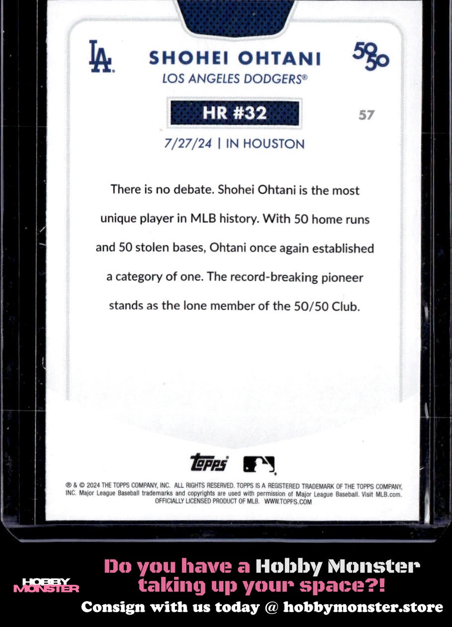 2024 Topps 50/50: Shohei Ohtani HR #32 57 Los Angeles Dodgers 005
