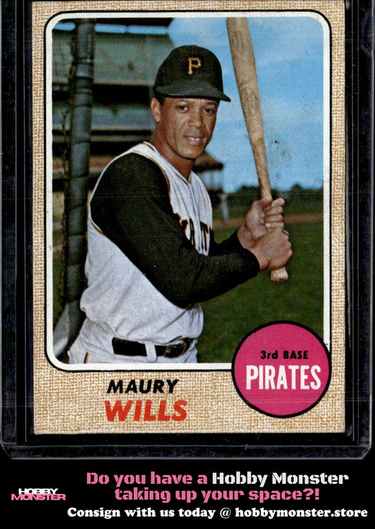 1968 Topps Maury Wills Pittsburgh Pirates 005