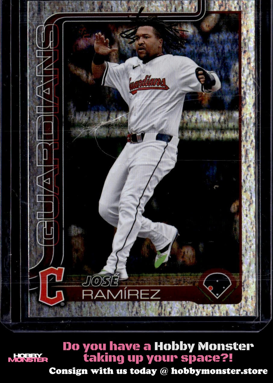 2025 Topps José Ramírez Silver Crackle Foilboard Cleveland Guardians 005-tmusg