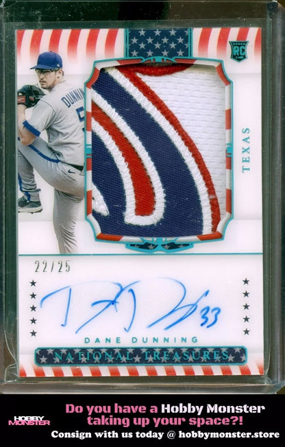 2021 Panini National Treasures Dane Dunning RC Stars & Stripes Auto #/25 Rangers|122