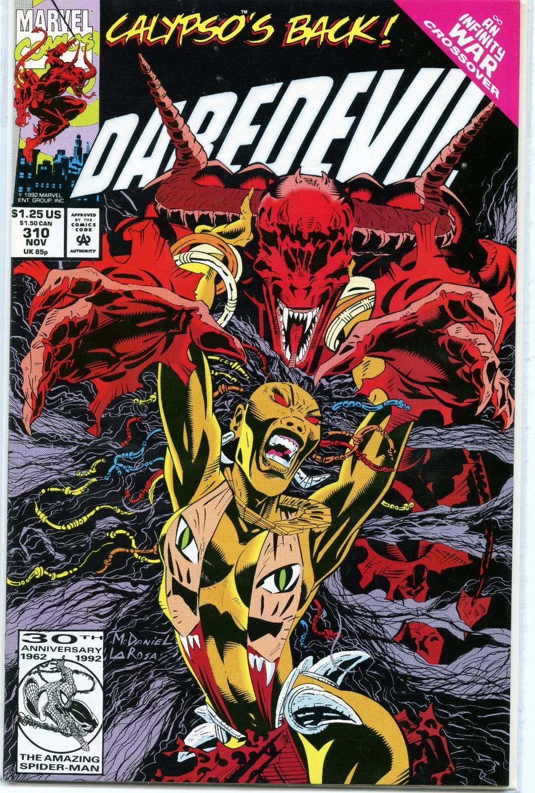 Daredevil #310 1st Cover Appearance Calypso's Back Marvel Comic