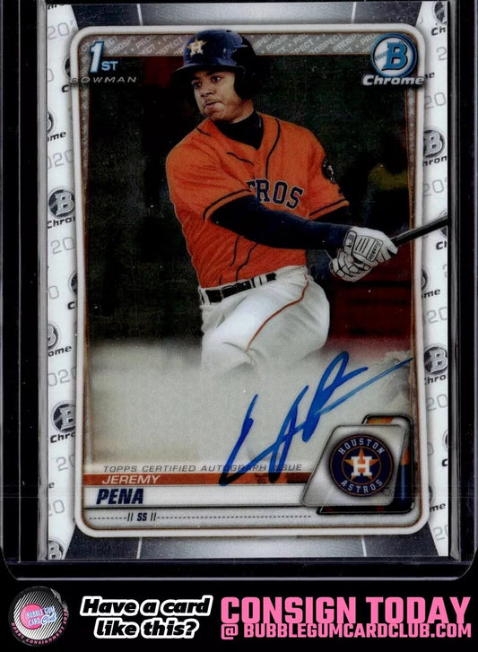 2020 Bowman Jeremy Pena Chrome Prospect Autographs Auto Houston Astros