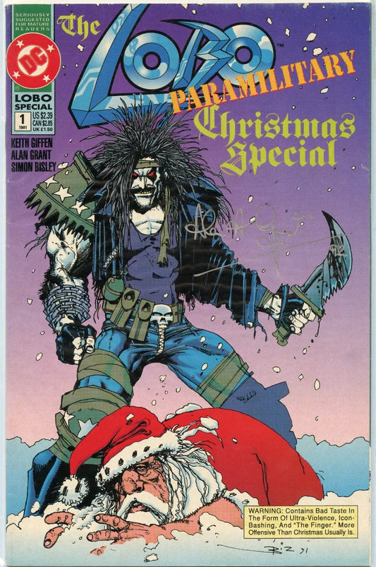 Lobo Paramilitary Christmas Special #1 1991 Signed Alan Grant Comic