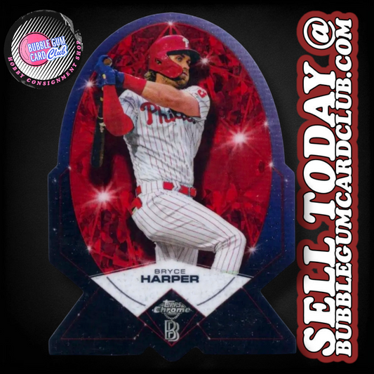 2020 Ben Baller Chrome Bryce Harper Die Cut Red /5 Phillies