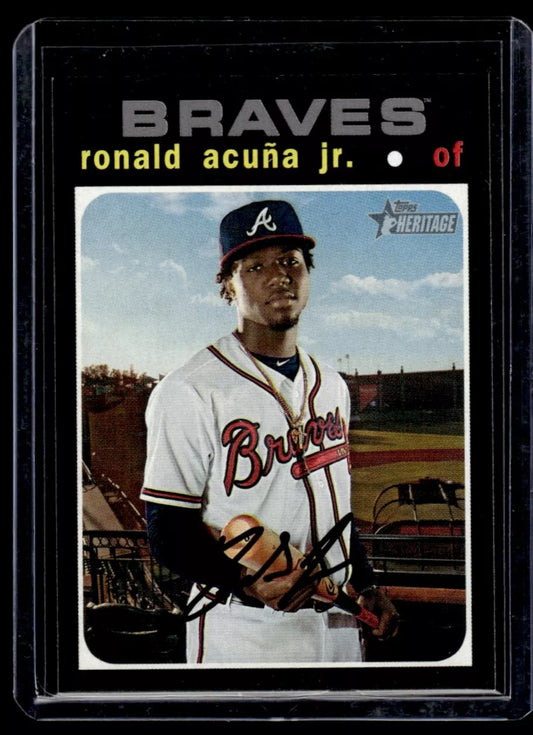 2020 Topps Heritage Ronald Acuna Jr. Silver Team Name Atlanta Braves #464 SSP