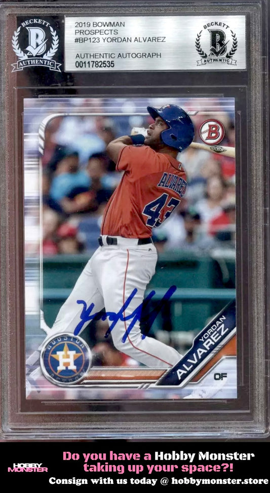 2019 Bowman Yordan Alvarez Prospects Houston Astros BGS Authentic Auto