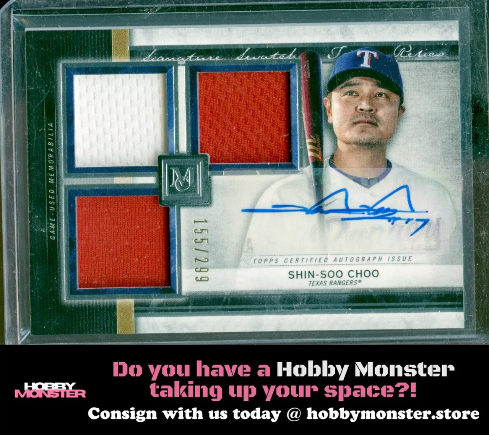 2020 Topps Museum Collection Shin-Soo Choo Triple Relic Auto #/299 Texas Rangers|129