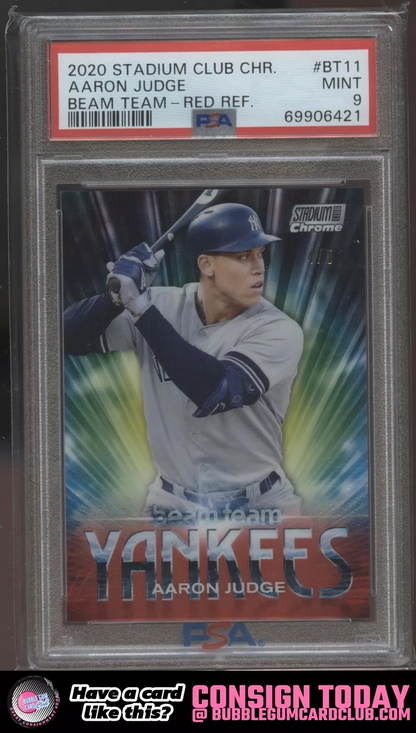 2020 Stadium Club Chrome Aaron Judge Beam Team Red #/5 New York Yankees PSA 9|114