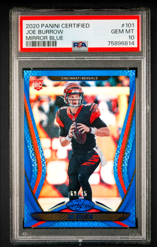 2020 Panini Certified Joe Burrow #101 Mirror Blue /75 Rookie RC Bengals|2260