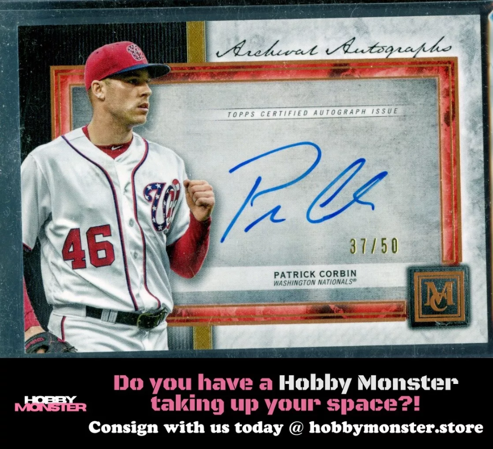 2020 Topps Museum Collection Patrick Corbin Copper Auto /50 Washington Nationals|133