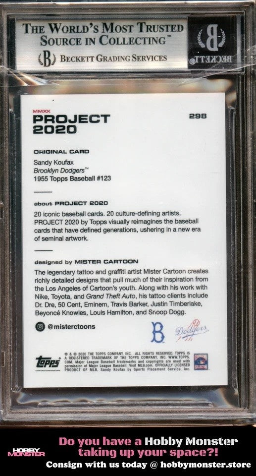 2020 Topps Project 2020 Sandy Koufax Mister Cartoon Dodgers BGS 9.0|91