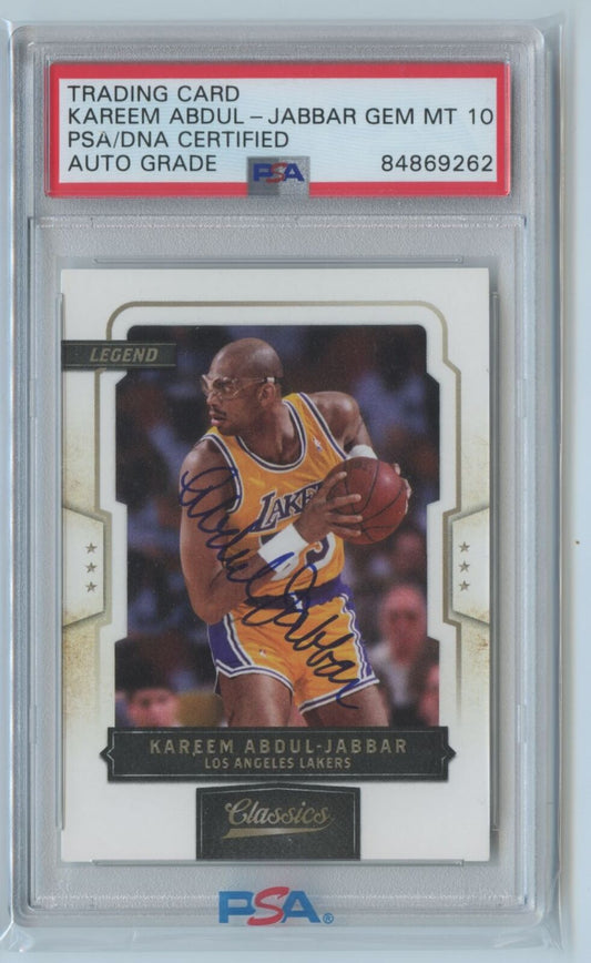 2015-16 Panini Classics Autograph Kareem Abdul-Jabbar Lakers #33 PSA 10 Auto