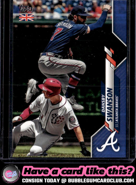 2020 Topps UK Edition: Blue Dansby Swanson Atlanta Braves