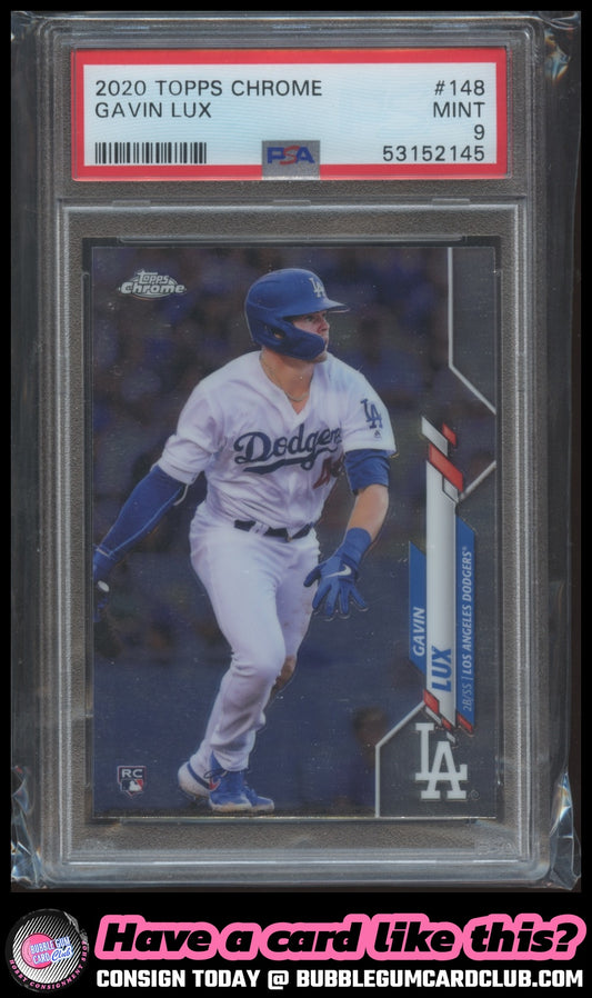 2020 Topps Chrome Gavin Lux Rookie Los Angeles Dodgers PSA 9