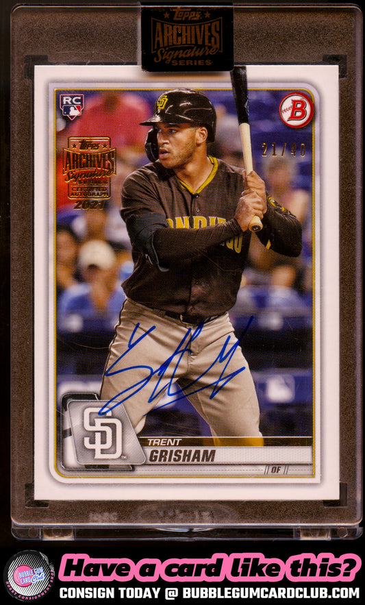 2021 Topps Archives Signature Trent Grisham Auto /40 2020 Bowman Padres