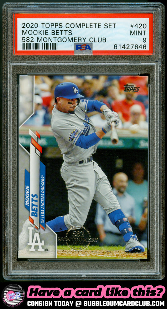 2020 Topps Mookie Betts 582 Montgomery Los Angeles Dodgers PSA 9