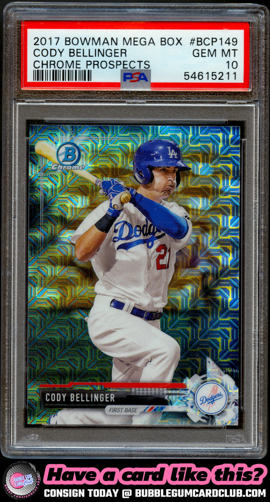 2017 Bowman Cody Bellinger Chrome Prospects Mojo Los Angeles Dodgers PSA 10