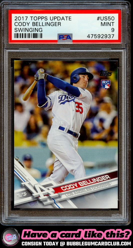 2017 Topps Update Cody Bellinger Rookie Los Angeles Dodgers PSA 9 47592937