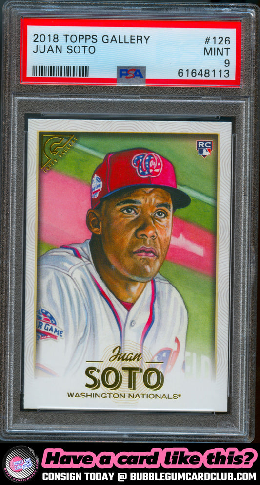 2018 Topps Gallery Juan Soto Rookie Washington Nationals PSA 9