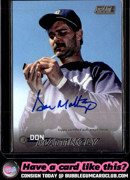 2023 Stadium Club Don Mattingly Autographs Auto New York Yankees