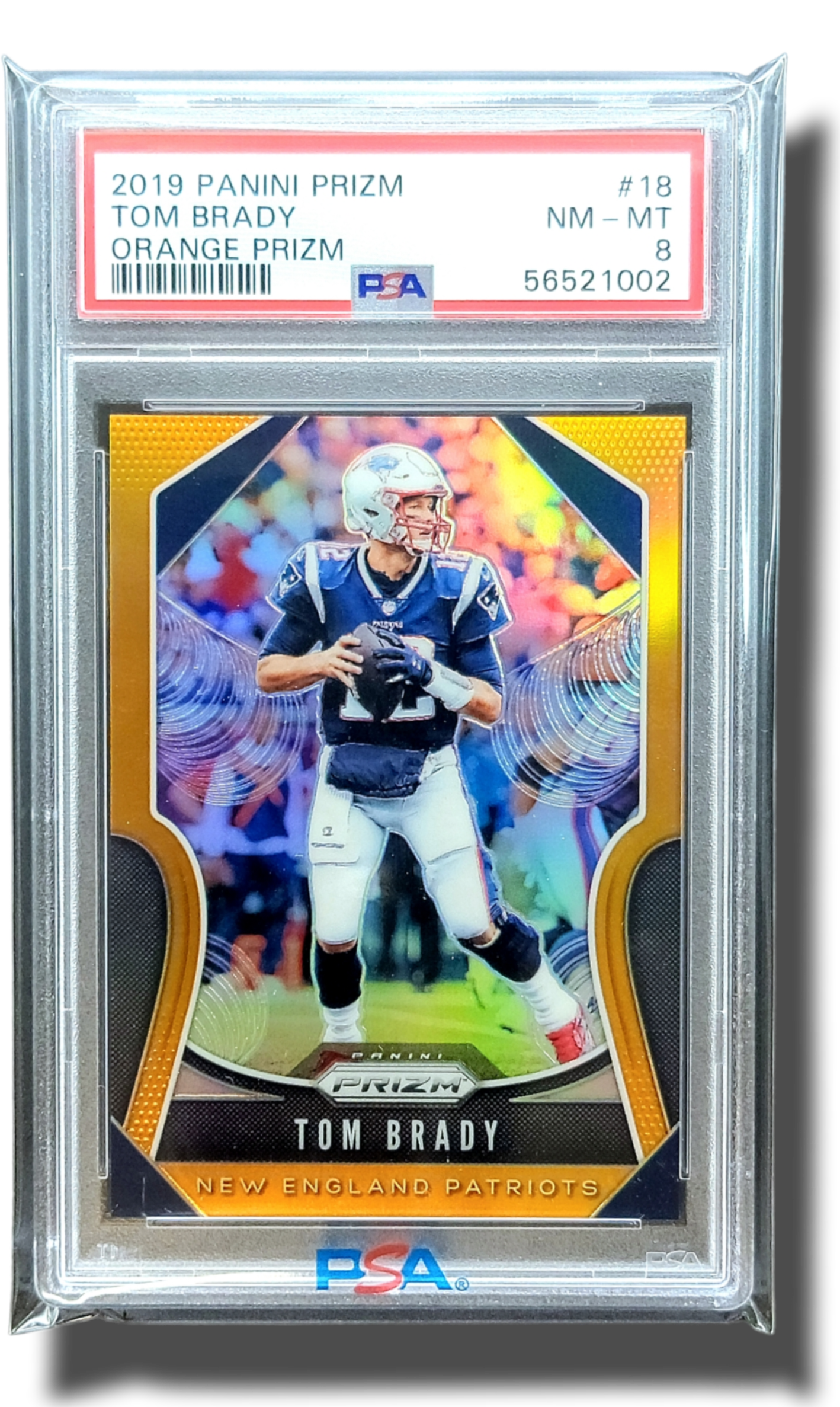 2019 Panini Prizm Tom Brady Orange /249 Patriots PSA 9