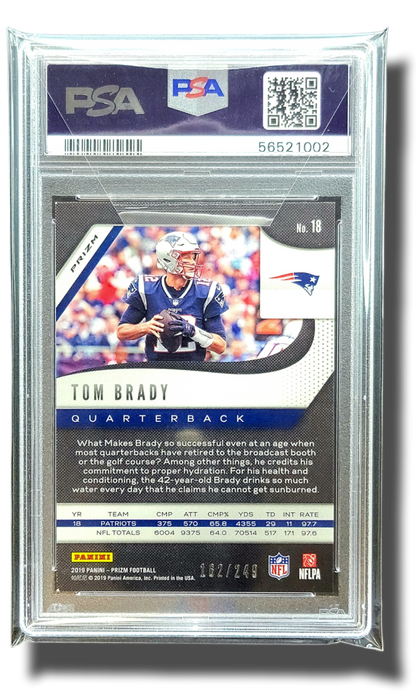 2019 Panini Prizm Tom Brady Orange /249 Patriots PSA 9